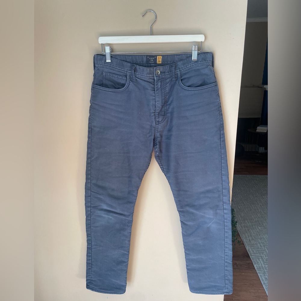J Crew 770 Chino Pants Flannel Lined Size 31 x 30 Straight Gray Thick Warm‎
